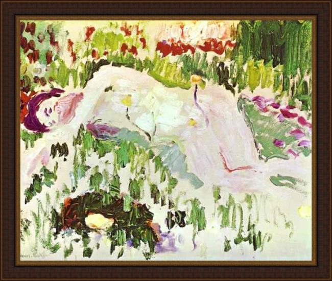 Framed Henri Matisse the lying nude painting