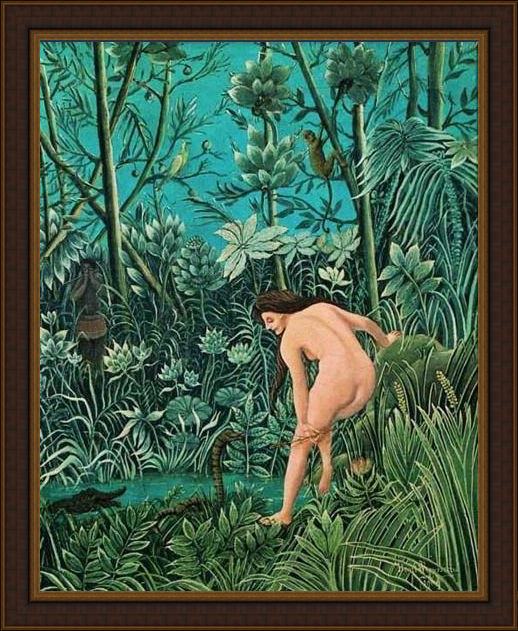 Framed Henri Rousseau the charm painting