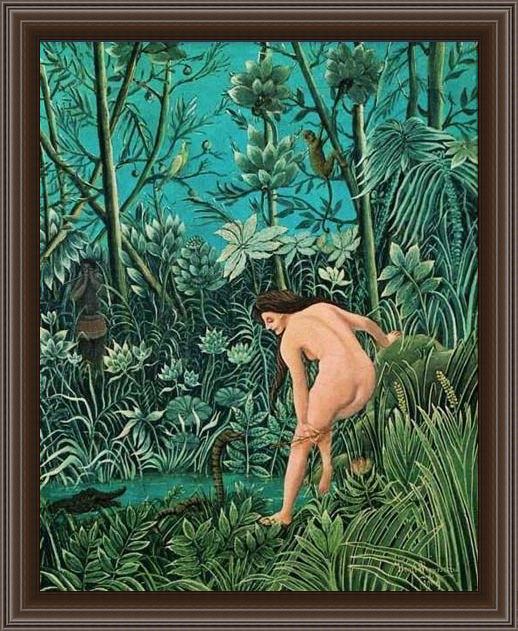 Framed Henri Rousseau the charm painting