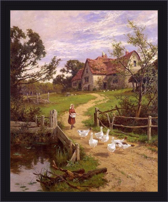Framed Henry H. Parker a berkshire homestead painting