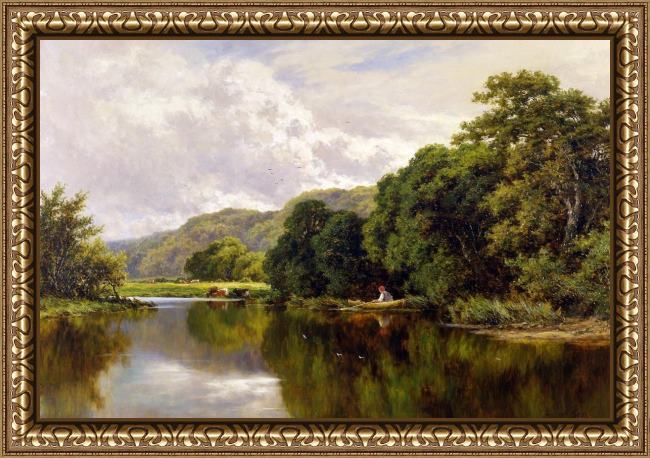 Framed Henry H. Parker nature's mirror, on the banks of the thames painting