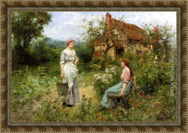 Framed Henry John Yeend King haymaking painting