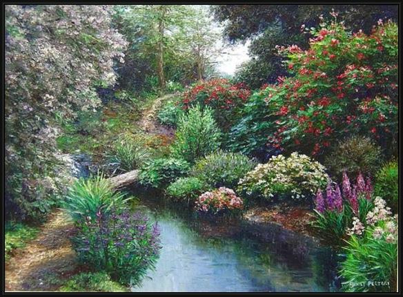 Framed Henry Peeters reed creek painting