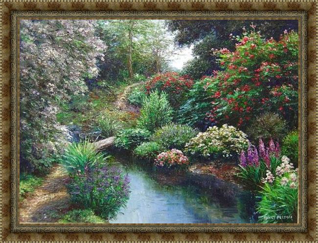 Framed Henry Peeters reed creek painting
