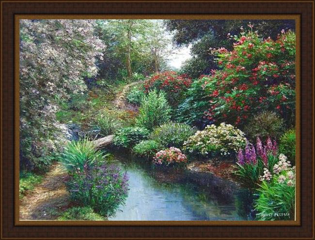 Framed Henry Peeters reed creek painting