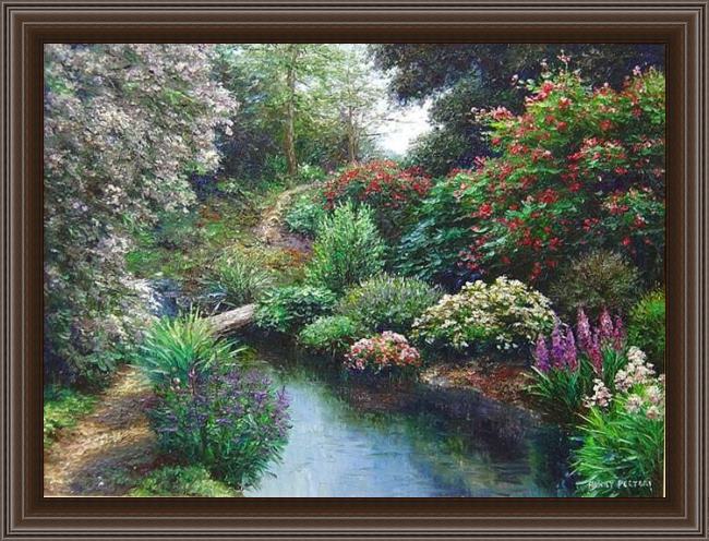 Framed Henry Peeters reed creek painting
