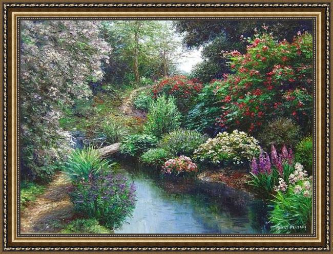 Framed Henry Peeters reed creek painting