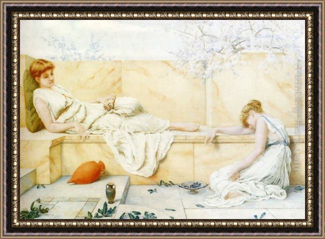 Framed Henry Ryland two classical figures reclining painting