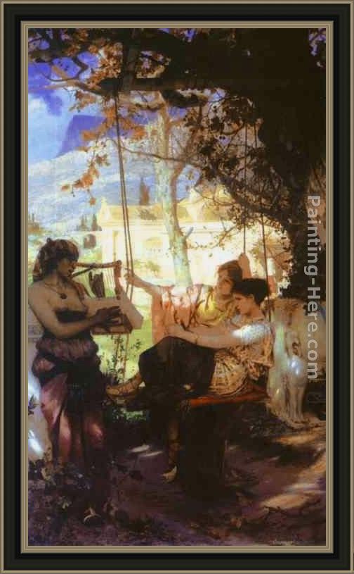 Framed Henryk Hector Siemiradzki song of a slave-girl painting