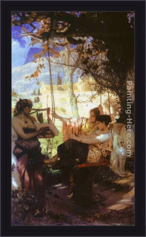 Framed Henryk Hector Siemiradzki song of a slave-girl painting