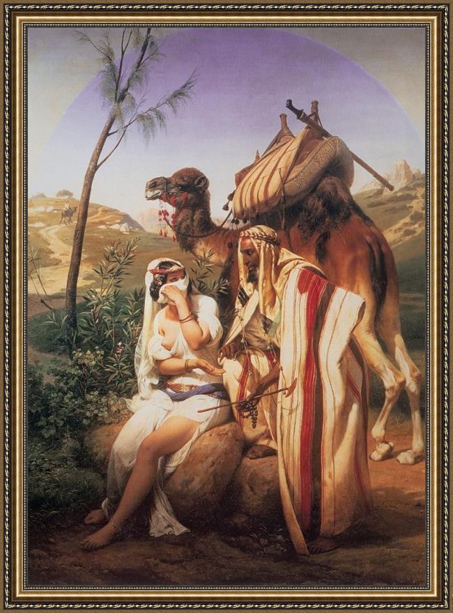 Framed Horace Vernet judah and tamar painting