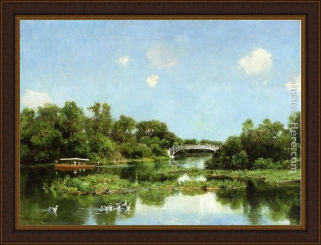 Framed Hugh Bolton Jones south end of wooded island painting
