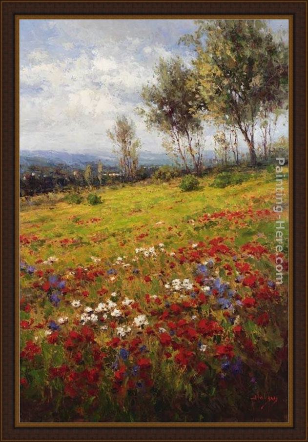 Framed Hulsey wildflowers painting