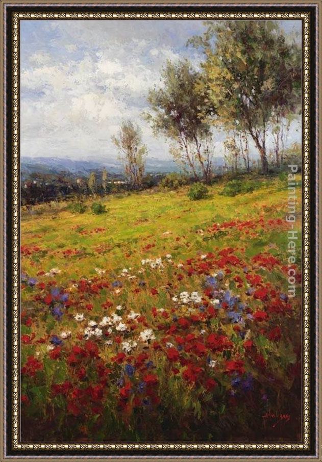 Framed Hulsey wildflowers painting