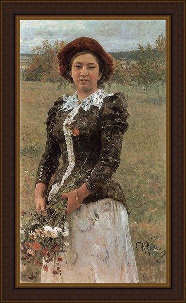 Framed Il'ya Repin autumn bouquet painting