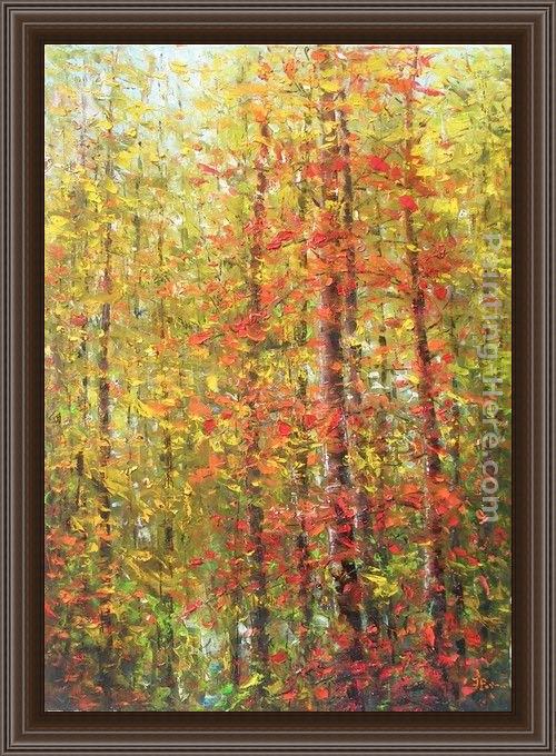 Framed Ioan Popei autumn painting