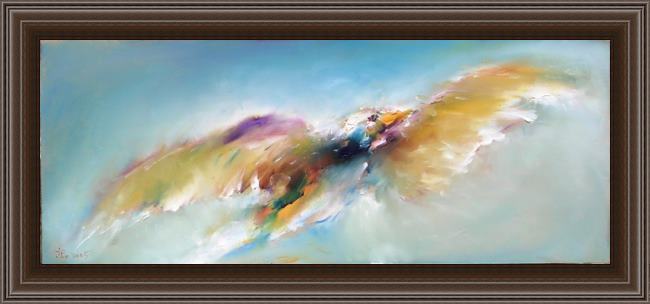 Framed Ioan Popei flight painting