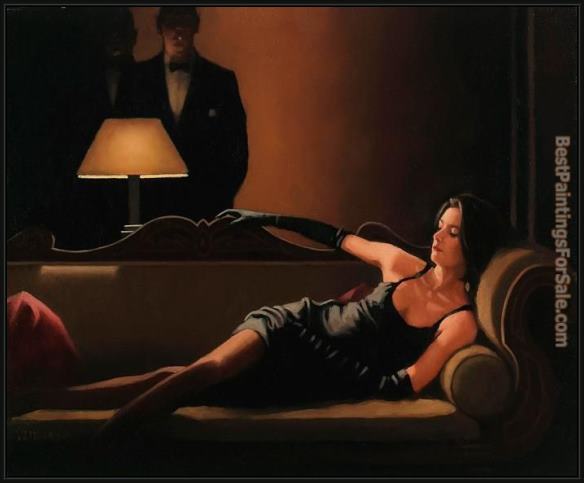 Framed Jack Vettriano along came a spider painting