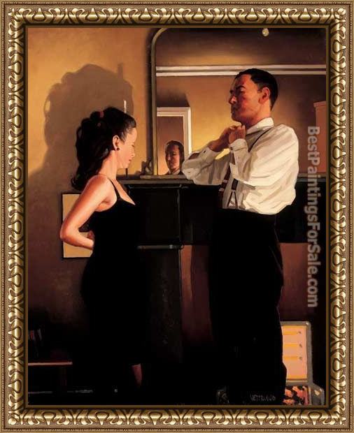Framed Jack Vettriano between darkness and dawn painting
