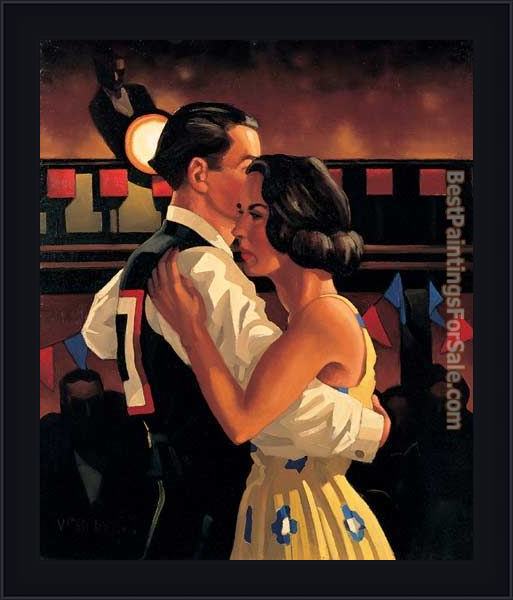 Framed Jack Vettriano dancing couple painting