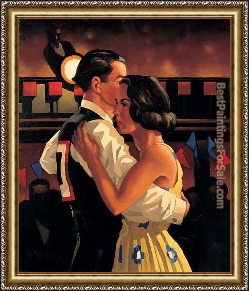 Framed Jack Vettriano dancing couple painting