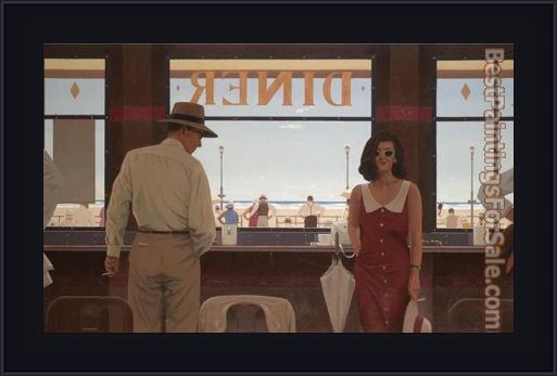 Framed Jack Vettriano daytona diner painting