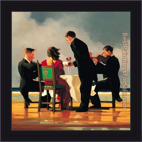 Framed Jack Vettriano elegy for the dead admiral painting