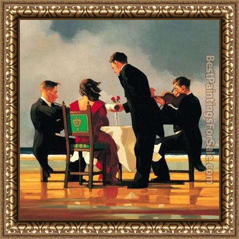 Framed Jack Vettriano elegy for the dead admiral painting
