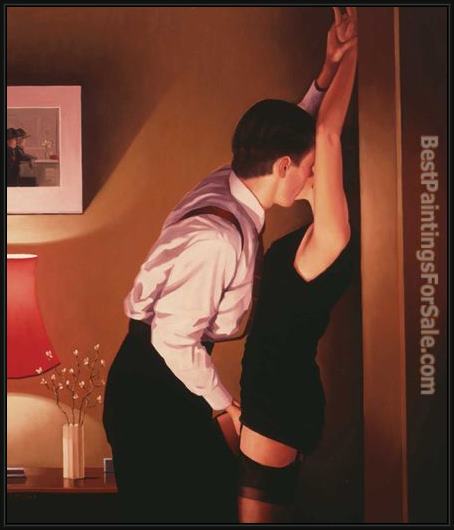 Framed Jack Vettriano game on painting