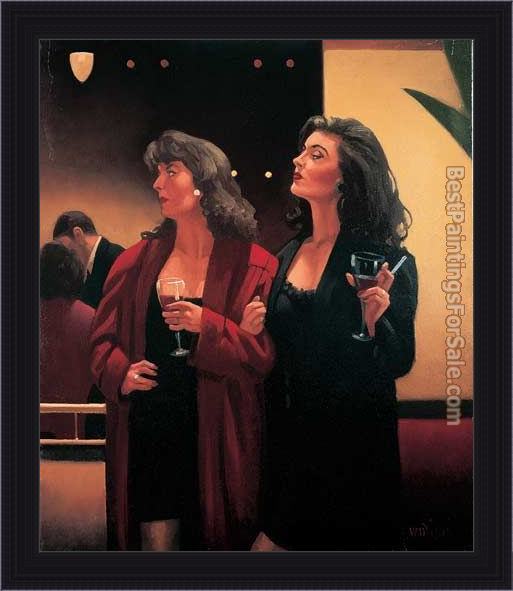 Framed Jack Vettriano girls' night painting