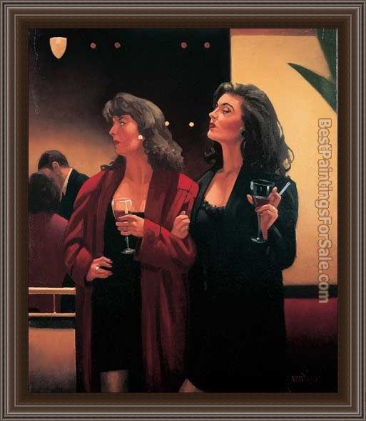 Framed Jack Vettriano girls' night painting