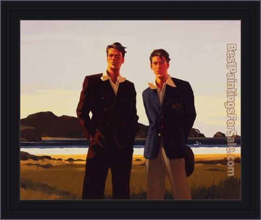 Framed Jack Vettriano on the border painting