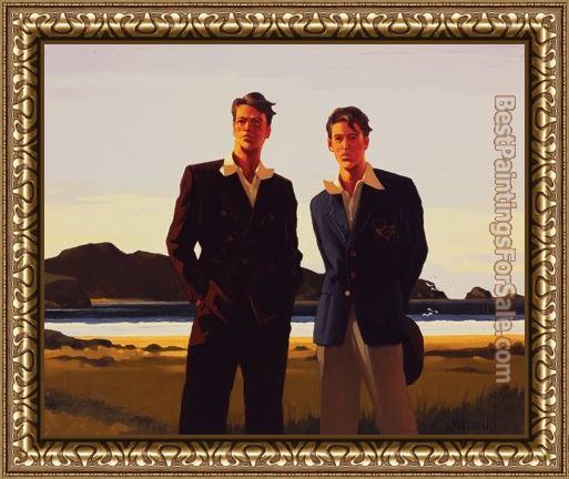 Framed Jack Vettriano on the border painting