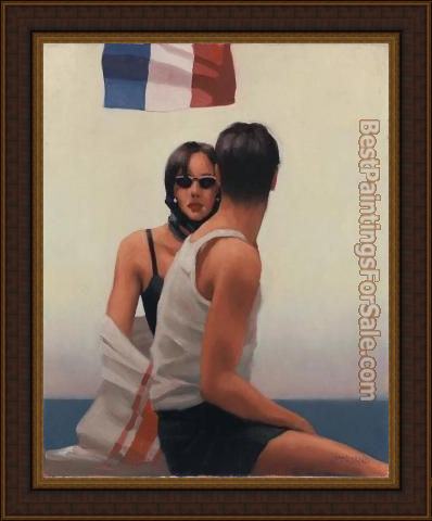 Framed Jack Vettriano riviera retro painting