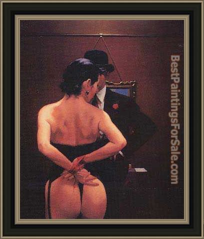 Framed Jack Vettriano scarlet ribbons lovely ribbons painting