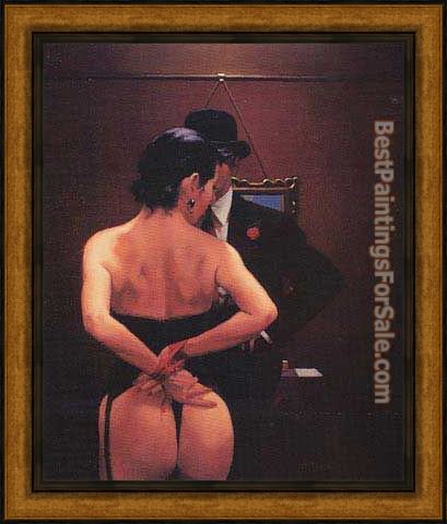 Framed Jack Vettriano scarlet ribbons lovely ribbons painting