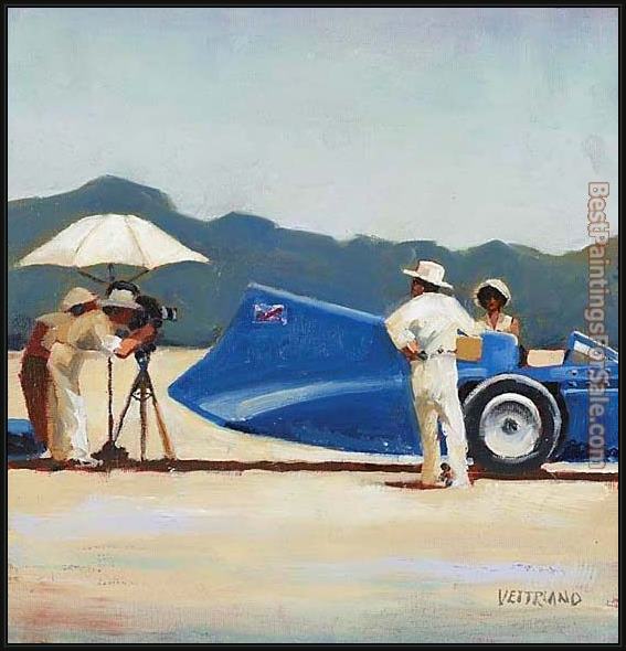 Framed Jack Vettriano study for bluebird at bonneville painting