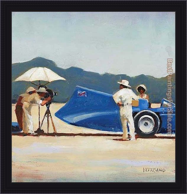 Framed Jack Vettriano study for bluebird at bonneville painting