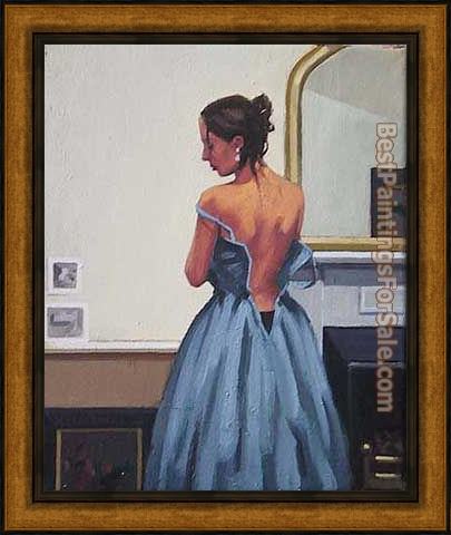 Framed Jack Vettriano the blue gown painting