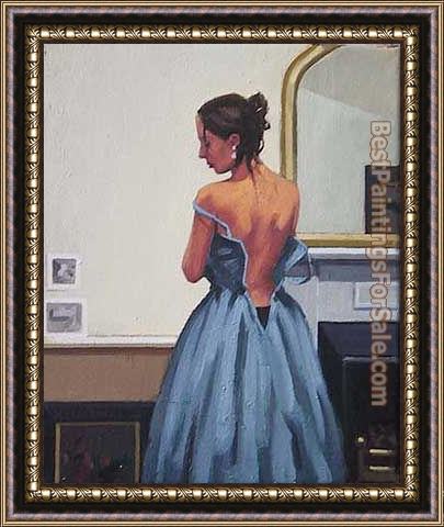 Framed Jack Vettriano the blue gown painting