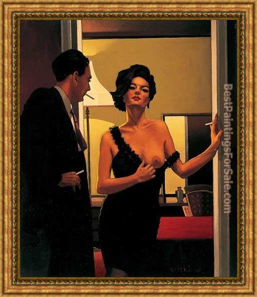 Framed Jack Vettriano the opening gambit painting