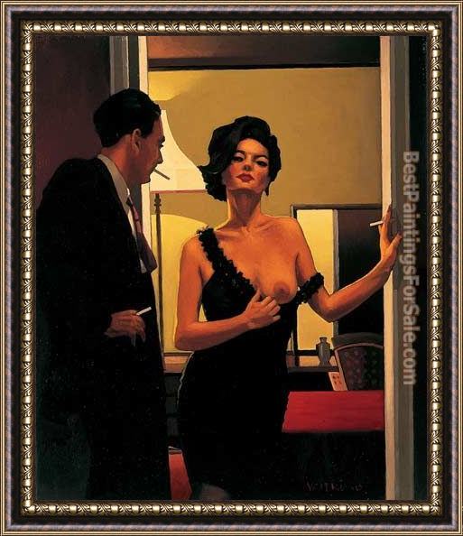 Framed Jack Vettriano the opening gambit painting