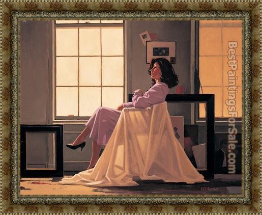 Framed Jack Vettriano winter light and lavender painting