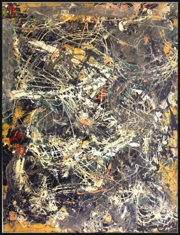 Framed Jackson Pollock untitled, c.1949 painting