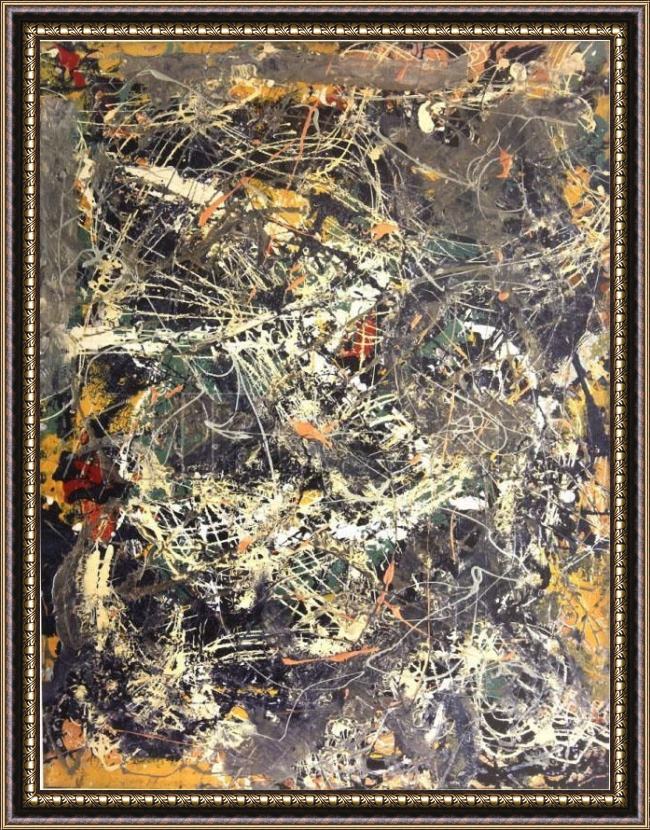 Framed Jackson Pollock untitled, c.1949 painting