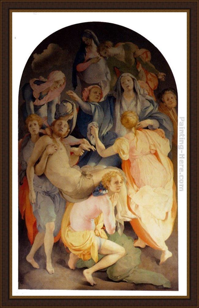 Framed Jacopo Pontormo deposition painting