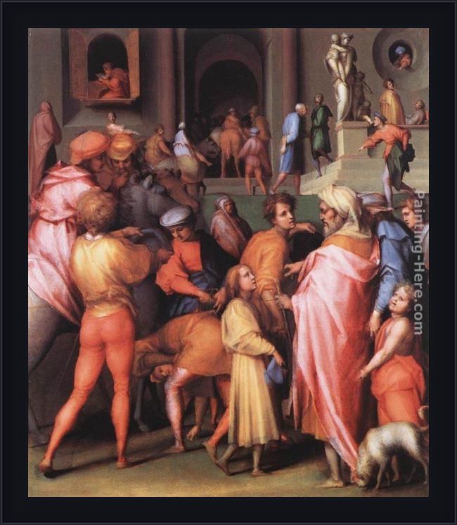 Framed Jacopo Pontormo joseph being sold to potiphar painting