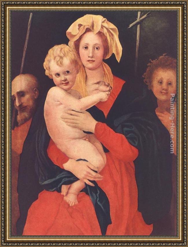 Framed Jacopo Pontormo madonna and child with st. joseph and saint john the baptist painting