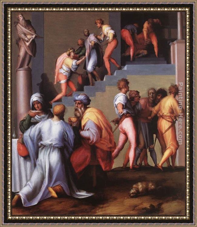 Framed Jacopo Pontormo punishment of the baker painting