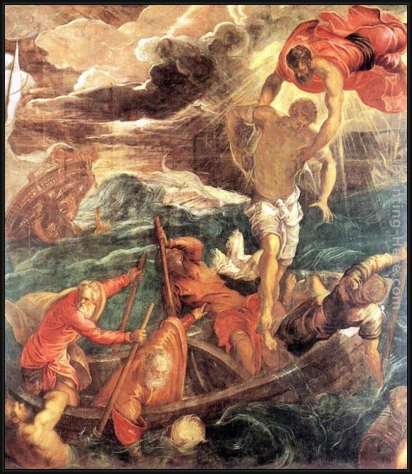 Framed Jacopo Robusti Tintoretto st. mark saving a saracen from shipwreck painting